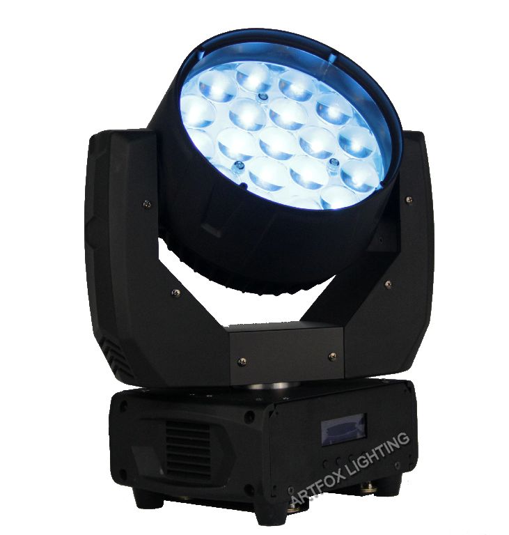 LED Moving Head:19x12w Osram Quad LEDs, Wash Beam 2-in-1